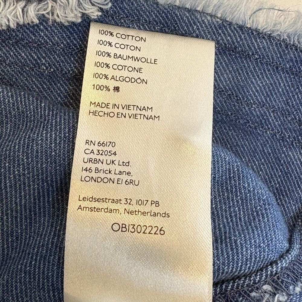 PILCRO Anthropologie Flounced Tunic Chambray Dress Blue Soft Denim Ruffle Sz S - Picture 8 of 8